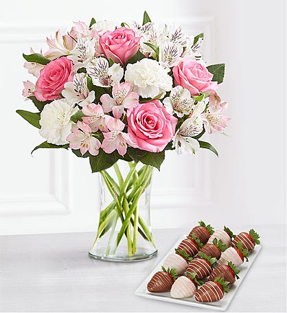 Deliciously Decadent™ Cherished Blooms & Mother's Day Drizzled Strawberries